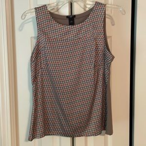 Ann Taylor sleeveless sage green/orange/bone design Size PS